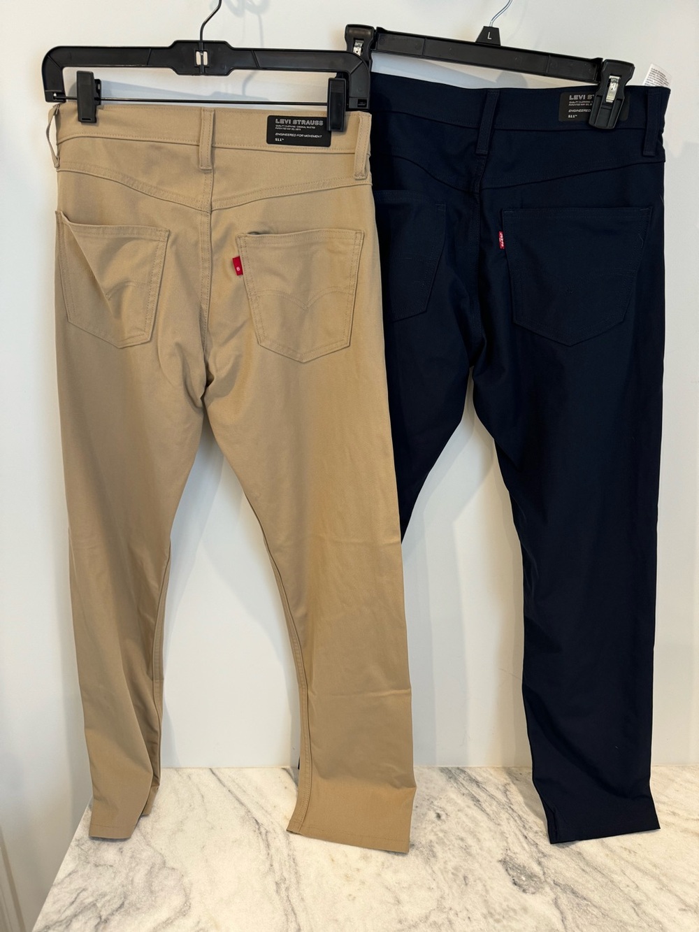 2 Pair Levi's 511 Slim Fit Stretch Jeans In Tan and Navy Size 29/30